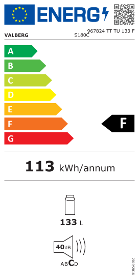Réfrigérateur 2 Portes Valberg 2d 206 E S180c