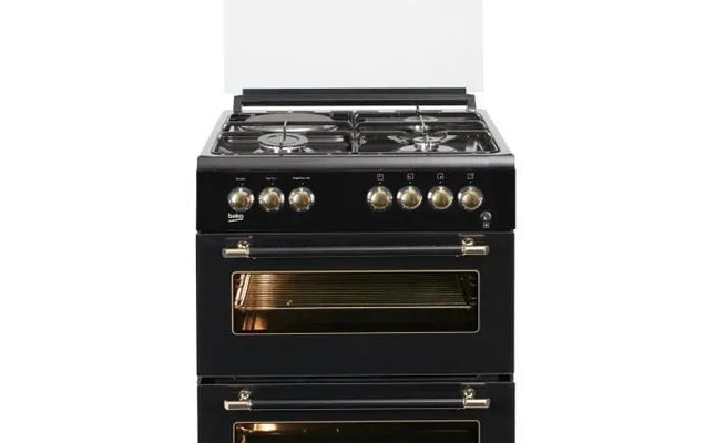 Cuisinière table mixte gaz / électrique – 4 zones – Double four électrique – 49 L – 38 L – A – L60 x H 85 cm BEKO FDF63110DBR