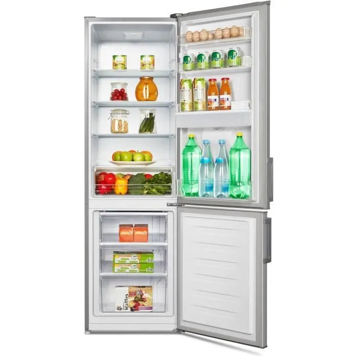 Réfrigérateur combiné – 262L (196L + 66L) – Froid statique – A+ – L 55 x H 180 cm – Silver CONTINENTAL EDISON CEFC262DS